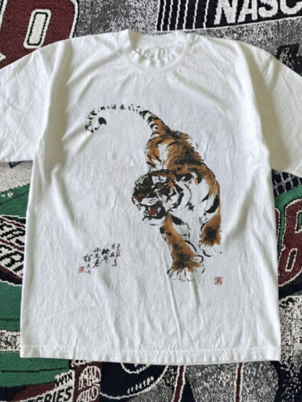 Tiger White Graphic T Shirt